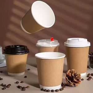Vaso de Café de Papel Biodegradable Newsense 2025 con Logotipo Personalizado, 90 mm, 8/10/12/16 oz, Doble Pared, Desechable, para Café Caliente - Product Image 4