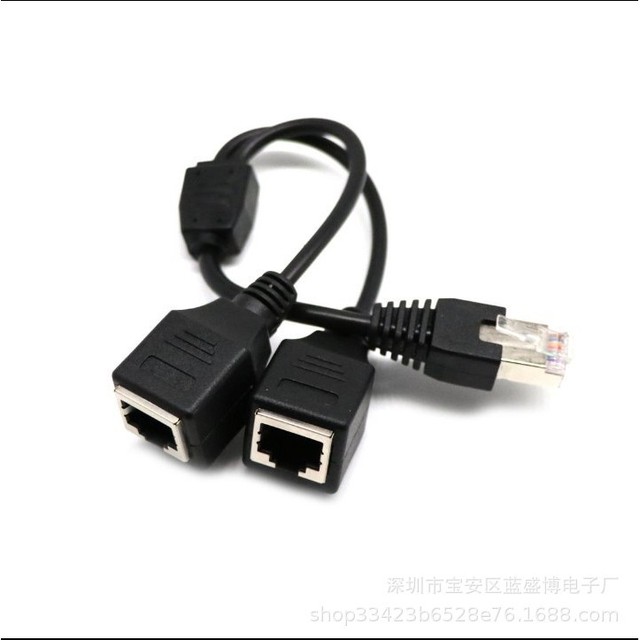 Rj45 Male To 2 Female Splitter Ethernet Lan Network Adapter Cable 2 Port Connector