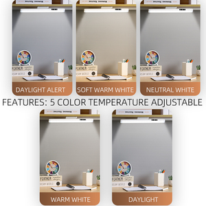 Lámpara de Escritorio LED Moderna con USB Recargable, de ABS, para Dormitorio, Lectura, con Protección Ocular, Regulable, Luz Fría - Product Image 6