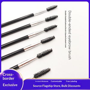 Cepillo de maquillaje de doble punta en espiral biselado <span class=keywords><strong>para</strong></span> <span class=keywords><strong>cejas</strong></span>, con mango de plástico y fibra artificial, venta directa de fábrica. - Product Image 3