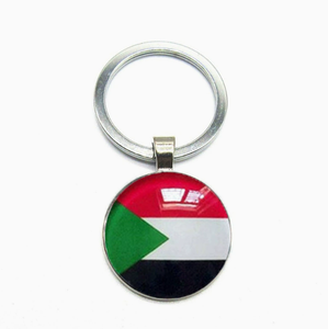 Cadeaux promotionnels pour clients professionnels <span class=keywords><strong>Jordan</strong></span> : Porte-clés en métal avec dôme en verre transparent, motif drapeau de pays du monde, breloque décorative pour sac - Product Image 2
