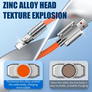 <span class=keywords><strong>Nuevo</strong></span> Diseño, Cable de Carga Rápida 3A de Aleación de Zinc con Rotación de 180 Grados, Supercargador, Cable USB Tipo C - Product Image 6