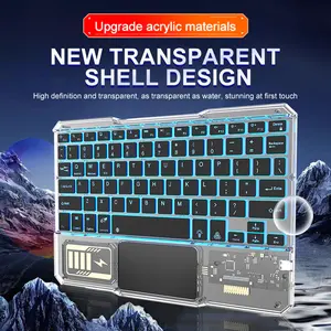 HTDY NEW Acrylic Transparent Keyboard Mechanical Keyboard Portable Wireless Keyboard With 7 RGB Color Backlight