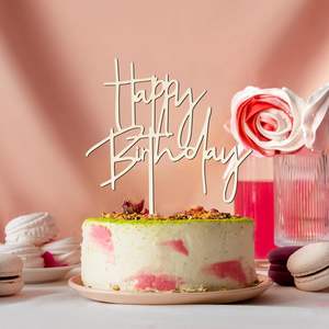Buon compleanno torta Topper in legno festa di compleanno torta forniture per donne uomini buon compleanno segno per torta foto oggetti di scena - Product Image 6