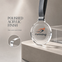 Médaille de reconnaissance personnalisée en acrylique OEM, souvenir d'événement en gros pour les finisseurs de compétition, cadeau commémoratif