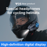 Nuevo Intercomunicador Inteligente para Motocicleta Y08 IP56 Resistente al Agua, Sistema de Comunicación con Auriculares Inalámbricos Bluetooth de 1000 mAh y Linterna