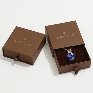Caja de Embalaje de Joyería Ecológica y Elegante con Cajón Deslizante y Logotipo Personalizado, Caja de Embalaje Hecha a Mano para Pulseras, Collares y Pendientes - Product Image 2