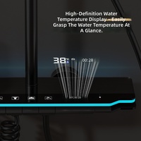 Ensemble de douche de luxe moderne avec logo personnalisé, corps en laiton, 4 fonctions, jet pluie, injection d'air, bouton piano et jet corporel numérique