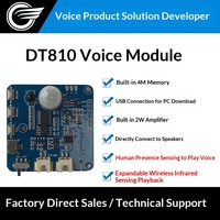 Módulo de Voz DT810 con Chip, Sensor Infrarrojo de Cuerpo Humano, Detección Infrarroja Inalámbrica, Descarga USB, Memoria Integrada de 4M, Voz y Movimiento