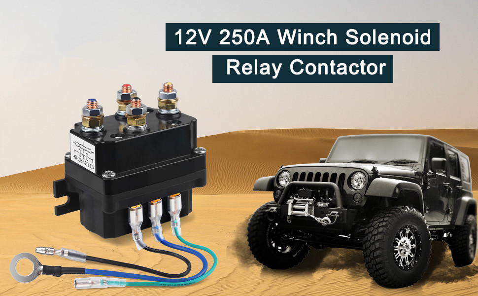 Winch Solenoid,Relay Contactor ATV Winch 12V 250A For AUT UTV SUV With 3000 5000lbs Winches - View #6