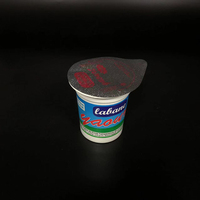 Gobelets en plastique pour yaourt de 100 ml, 125 ml, 255 ml et couvercles en aluminium