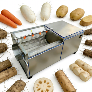 Automatic Vegetable Peeling Machine <strong>Photo</strong> Carrot Ginger Cleaning and Peeling Machine Brush Roller Washing Peeling Machine Price - Product Image 1