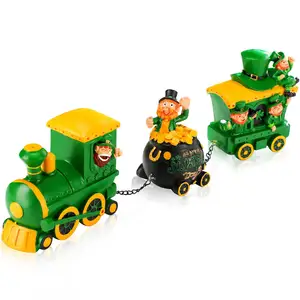 3-delige Set Van St. Patrick 'S Day Spirit Express Tafeldecoratie Standbeeld Van Hars Geest