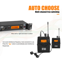 Système de monitoring intra-auriculaire professionnel XTUGA IEM1200 4 Bodypack double canal avec logo personnalisé UHF pour utilisation sur scène
