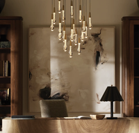 Lustre en cristal LED en forme de goutte d'eau, décoration intérieure, luminaires suspendus pour chambre à coucher, salle à manger, bar et escalier