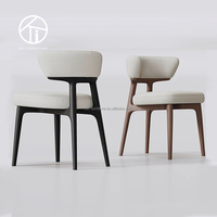 Chaise de salle à manger inclinable en bois massif, design minimaliste moderne, pour la maison et les cafés
