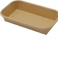 Contenants alimentaires jetables biodégradables en papier avec couvercles transparents, boîtes à emporter en kraft brun pour nouilles, usage rectangulaire pour restaurants
