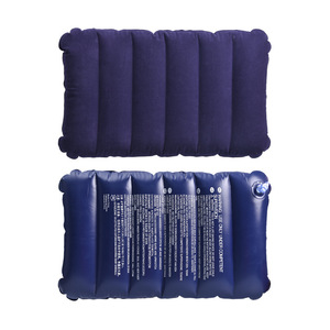 Flocked Inflatable Pillow Square Lumbar Support For Office Travel Dark Blue 48 Silk Thickness Inflatable Cushion - Product Image 4