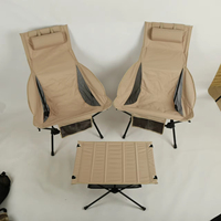 Chaise pliante carrée extra-large, couleur kaki foncé, en aluminium, avec assise large, pour le camping, la pêche, la plage, chaise portable OEM