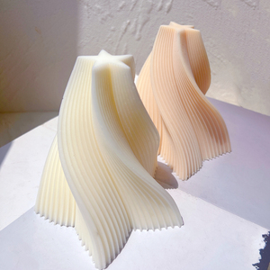 2 Maten Swirl Kaars Mallen Golf Twirl Taper Spiraal Siliconen Mal Geometrische Abstracte Decoratieve Golvende Soja Wax Mal - Product Image 5