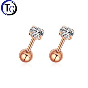 TG venta al por mayor cartílago <span class=keywords><strong>oreja</strong></span> Stud 3MM 16G 3 colores disponibles pendientes de acero inoxidable Piercing cuerpo <span class=keywords><strong>Tragus</strong></span> Helix Barbell Stud - Product Image 1