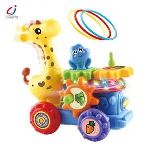 Chengji educacional treinamento sensorial brinquedos diy engrenagem de montagem universal andar dos desenhos animados veados animal anel toss stack jogo para crianças