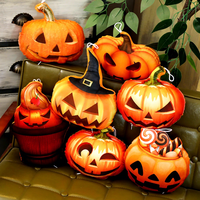 Coussin de citrouille créatif pour Halloween, accessoire de farce, jouet en peluche, poupée en tissu, cadeau, rembourrage en coton PP, pour les 14 ans et plus - Vente en gros