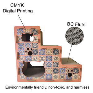 Luxury Three-Layer Eco-Friendly <strong>Cat</strong> <strong>Tree</strong> Scratcher With Multi-Functional Play Rest Design Durable Corrugated Paper Construction - Product Image 3