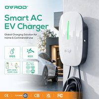 Peralatan Pengisian Daya Kendaraan Listrik Standar Ovrod GB/T 22kW 32A Tiga Fasa Terpasang di Dinding