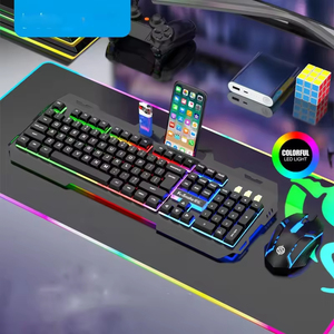 Wholesale 104 Key Computer Gaming <b>Keyboard</b> with Mouse Kit USB <b>Wired</b> Mechanical Feel New 104 Keycaps for PC Computer - Product Image 4