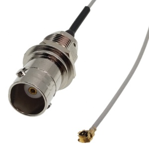 <b>BNC</b> Rear Mounted Jack Connector to Ufl With 1.13 113mm Pigtail <b>Cable</b> - Product Image 2