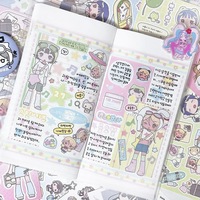 Stiker Buku Harian Gadis Gaya Jepang yang Lucu Instagram Guka Stiker Kreatif DIY