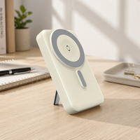 Power Bank Nirkabel Magnetik 10000mAh dengan Kabel Terintegrasi, Stand Lipat, Layar Digital, Pengisian Cepat PD