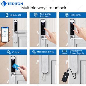 Cerradura inteligente ttlock fechadura kết hợp kỹ thuật số Nhôm Vân tay thông minh khóa cửa trước - Product Image 2