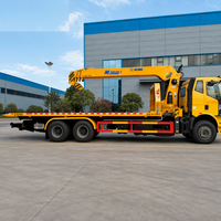 FAW 6x4 Camion de dépannage à plateau plat 18 tonnes avec grue de 12 tonnes et treuil de 10 tonnes Euro 6 Véhicule de récupération