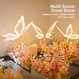 Lampada <span class=keywords><strong>da</strong></span> Terra a LED a Forma di Farfalla, Grande Kit Luminoso per Decorazione di Matrimoni, Corridoi, Percorsi e Banchetti - Product Image 5