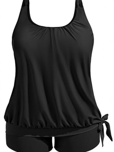 Women’s Custom Solid Shorts Wireless Bikini Set Modest Coverage <b>Tankini</b> Two Piece Bathing Suit Athletic Swimwear 2026 - Product Image 3