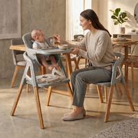 Chaise haute convertible 4-en-1 pour bébé, réglable en hauteur, avec tableau de dessin pour repas à domicile