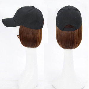 Chapeau perruque intégré femmes <span class=keywords><strong>cheveux</strong></span> courts mode casquette Simulation <span class=keywords><strong>cheveux</strong></span> bob perruque chapeau - Product Image 1