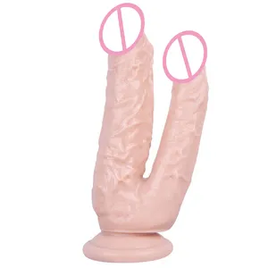 Vendita calda Dual Heads Dildo masturbazione femminile giocattoli pene di silicone artificiale enorme cazzo giocattoli del sesso per le donne