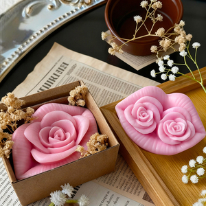 เทียนหอมรูปดอกไม้ทำมือจากขี้ผึ้งถั่วเหลือง เป็นมิตรกับสิ่งแวดล้อม เหมาะสำหรับเทศกาลอีสเตอร์ วันวาเลนไทน์ ดีวาลี และรอมฎอน - Product Image 5