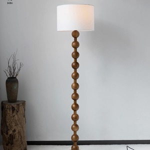 โคมไฟตั้งพื้นไม้ดีไซน์สไตล์จีนย้อนยุคแบบเซน วัสดุไม้เนื้อแข็ง สำหรับห้องนั่งเล่น ห้องนอน โรงแรม สไตล์วบิซาบิ - Product Image 2