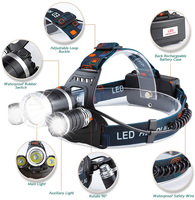 Lampe frontale LED rechargeable super lumineuse, lampe torche frontale étanche Bic, pour le camping, l'exploitation minière et les activités de plein air