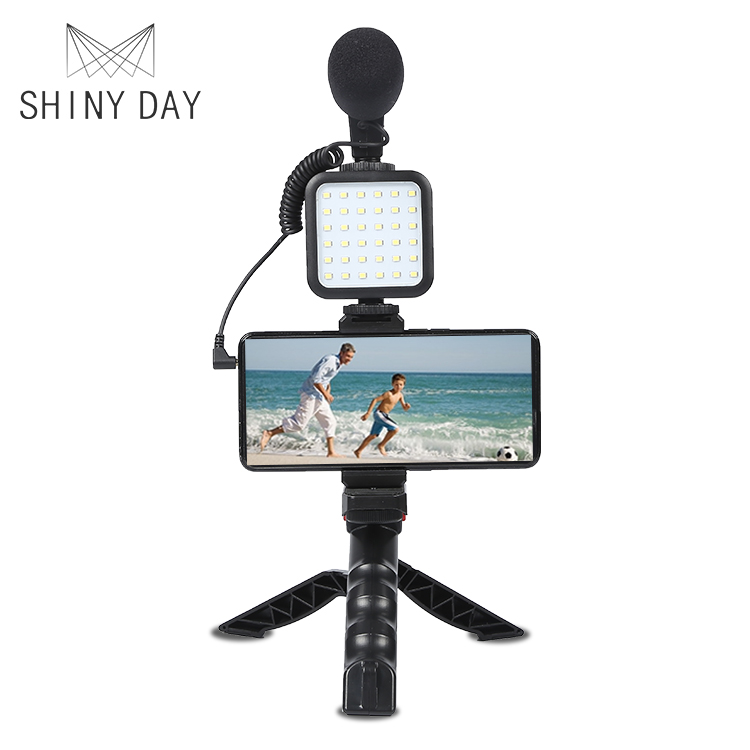 Универсальный Набор для прямой съемки аксессуары для камеры мобильного телефона мини Штатив Держатель заполняющий свет микрофон