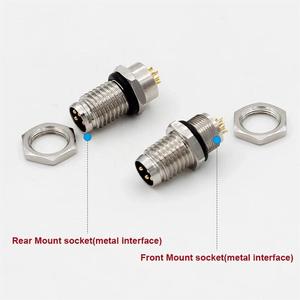 M8 Panel Mount <strong>Socket</strong> Front Mount <strong>Socket</strong> 3pin 4pin 6pin 8pin Female Solder Cup Type Receptacle Connector Female Male Connector - Product Image 2