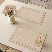 Sets de table classiques en cuir synthétique PVC double face, imperméables, isolants thermiquement et écologiques pour la maison