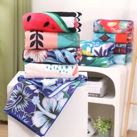 Serviette de bain en microfibre douce et absorbante avec logo personnalisé Serviette de plage pour salle de bain Ensemble de serviettes de bain pour enfants à motif animal avec cadeau