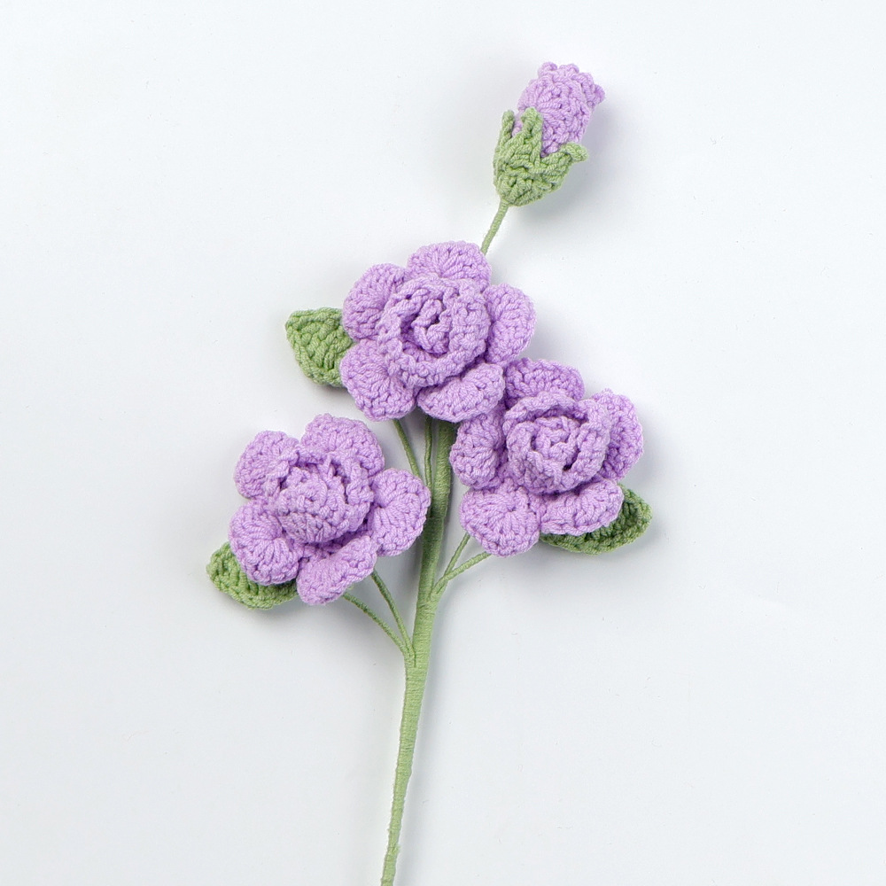 Branche de rose Barbie à cinq têtes, couleur violet neige.