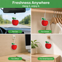 Diffuseur de parfum pour voiture en forme de pomme, carte parfumée en papier absorbant, impression recto-verso pour parfum de voiture