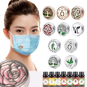 Médaillon diffuseur d'<span class=keywords><strong>huile</strong></span> essentielle, boucle magnétique, pour aromathérapie, 10 pièces, bijoux pour masque, Clip facial - Product Image 2